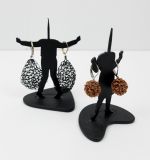 Pendientes bolita tejido cobre