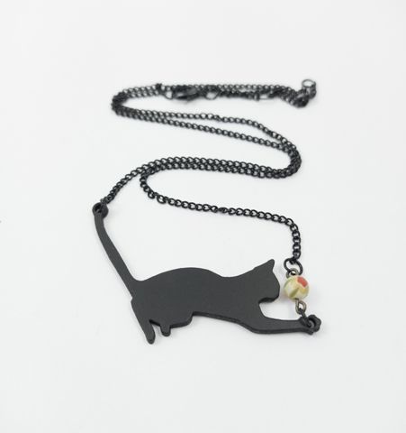 Collar Gato Sentado negro