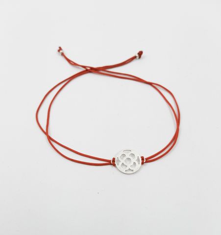 Pulsera Hilo Rojo Flor BCN