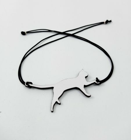 Pulsera Hilo Negro Gato Blanco