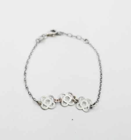 Pulsera Plata Flor BCN x3