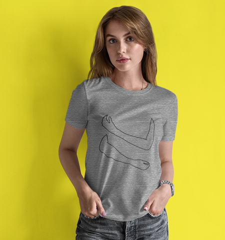 Camiseta M Gris jaspeado ABRAZO Negro