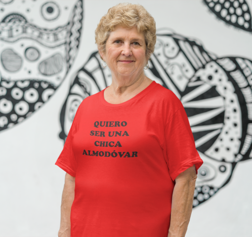 Camiseta M Roja Chica Almodovar Negro