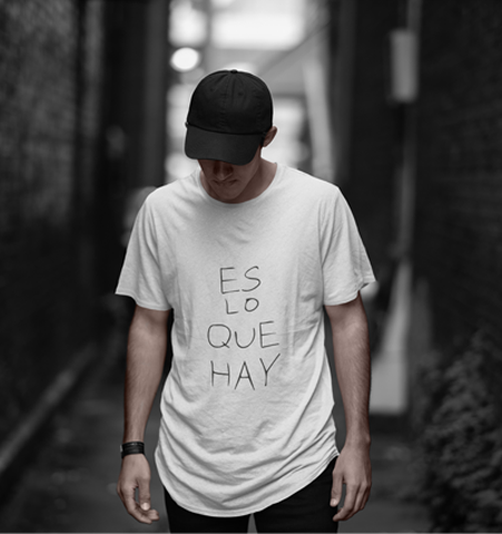 Camiseta H Blanca ES LO QUE HAY Negro