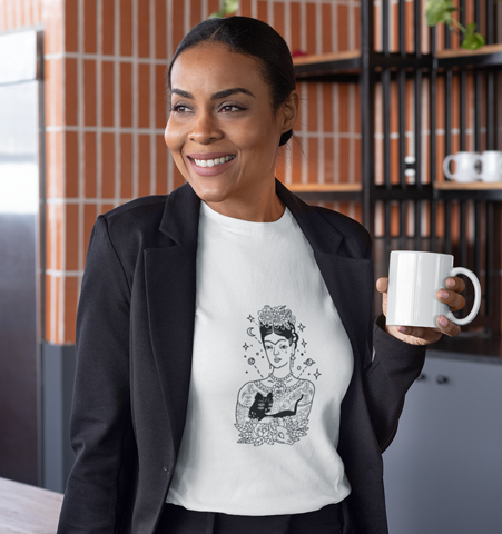 Camiseta M Blanca Frida Negro