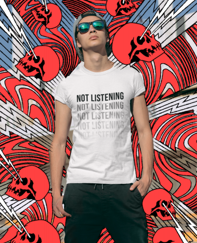 Camiseta H Blanca Not listening