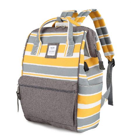 Mochila Rayada - Gris/Amarillo