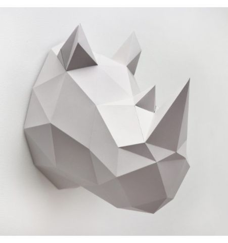 Puzzle 3D Papel Rino Gris