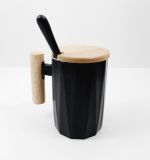 Taza con tapa de Madera - Negro