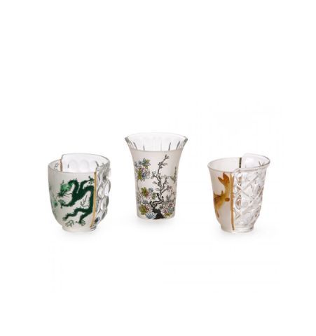 Seletti Set x3 Vasos en Vidrio Hybrid