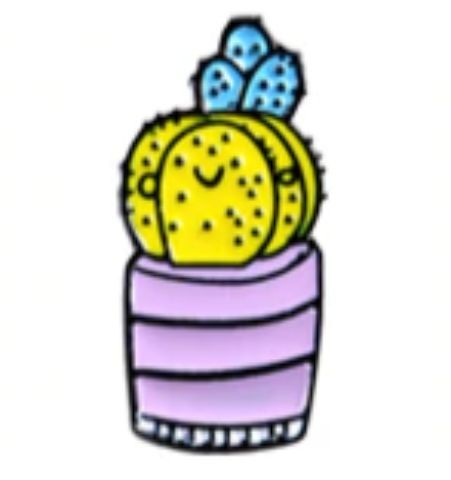 Pin Cactus Amarillo Maceta Rosa