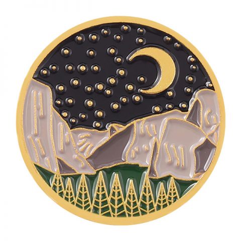 Pin Montañas y luna