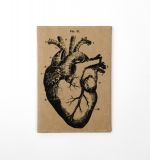 Porta pasaporte HEART Kraft/Negro