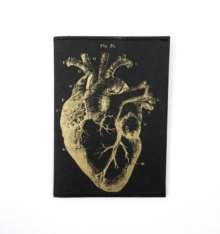Porta pasaporte HEART Negro/Dorado