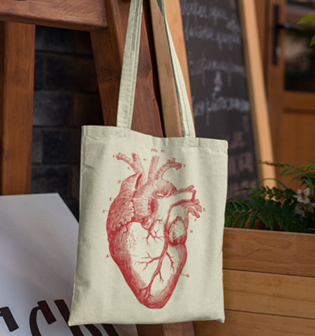 Tote CORAZÓN Nat/Rojo