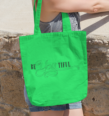 Tote BE YOUTIFUL verde/negro