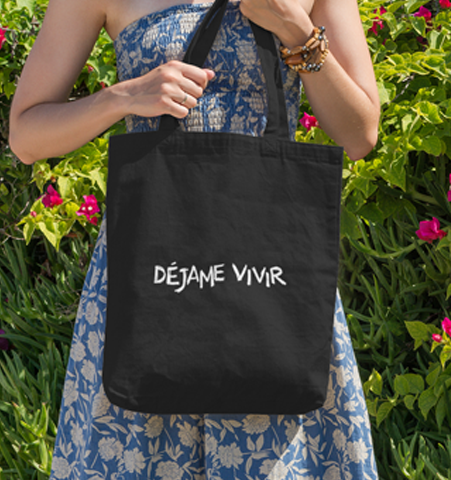 Tote DEJAME VIVIR Negro/Blanco