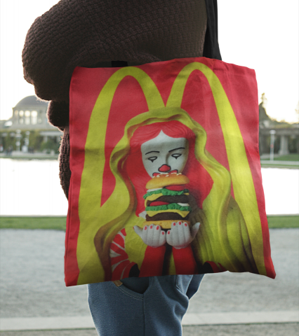 Totebag Mc Virgen Frente - No queda Tinte (Rojo)