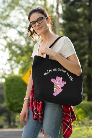 Totebag negro Oso we're all going to die