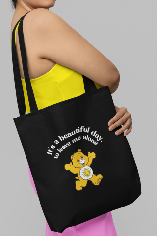 Totebag negro oso leave me alone