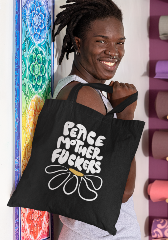 Totebag negro peace MTHFKS